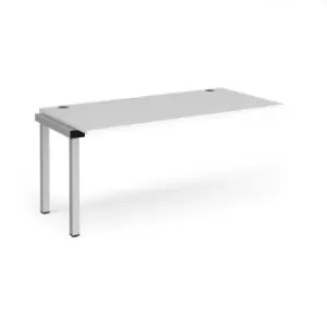 Bench Desk Add On Rectangular Desk 1600mm White Tops With Silver Frames 800mm Depth Connex