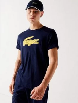 Lacoste Lacoste Sport Croc Print T-Shirt, Navy, Size XL, Men