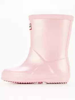 Hunter Hunter Kids First Classic Nebula Wellington Boot, Pink, Size 5 Younger