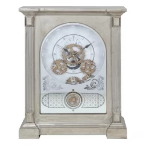 WILLIAM WIDDOP Wireless Radio Mantel Clock with Moving Cogs