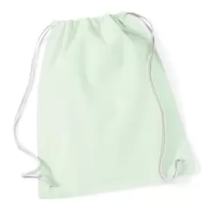 Westford Mill Cotton Gymsac Bag - 12 Litres (One Size) (Pastel Mint/White)