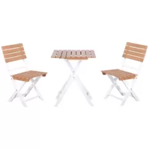 Outsunny 3pc Garden Bistro Set Folding Outdoor Chairs And Table Set Natural