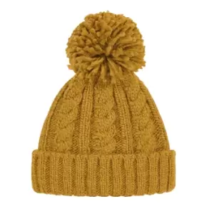 Beechfield Unsiex Adults Cable Knit Melange Beanie (One Size) (Mustard)