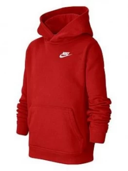 Nike Boys Nsw Club Po Hoodie, Red, Size M=10-12 Years