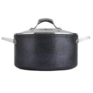 Tower TruStone 24cm Casserole Pan - Black/Violet