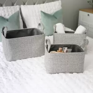 JVL Silva Set of 3 Storage Baskets with Handles Grey