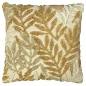 Furn Caliko Botanical Cushion Cover (One Size) (Natural/Ochre Yellow)