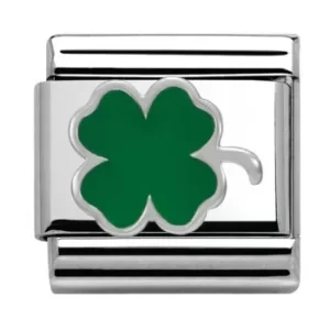 Nomination CLASSIC Silvershine Symbols Green Clover Charm 330202/12