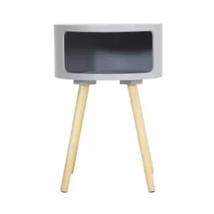 Side Table with Storage Shelf Grey