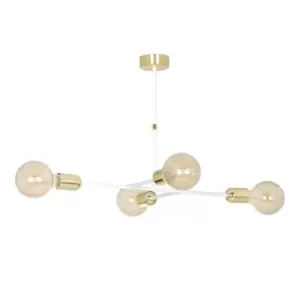 Emibig Juka White Multi Arm Semi Flush Ceiling light 4x E27