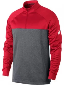 Mens Nike Therma Block Half Zip Jumper Red