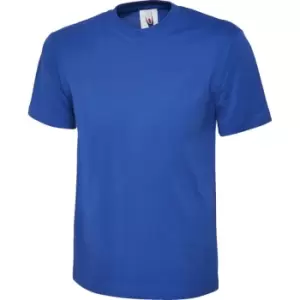 Uneek T-Shirt, Men, Royal Blue, Cotton, Short Sleeve, S