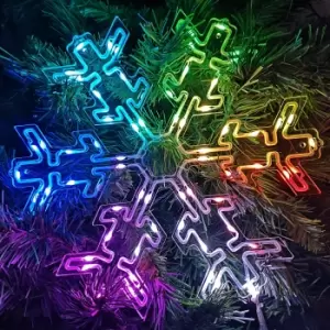 30cm RGB Multi Colour LED Indoor Festive Snowflake Light Indoor Christmas Light