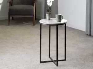 Seconique Dallas Marble Effect and Black Lamp Table