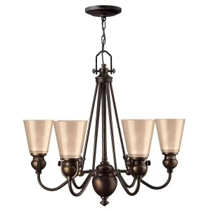 6 Light Multi Arm Chandelier Olde Bronze Finish, E27