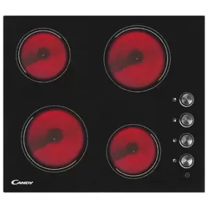 Candy CHK46C 60cm 4 Zone Frameless Ceramic Hob in Black Glass