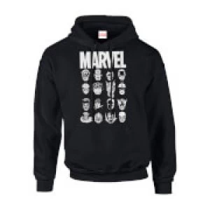 Marvel Multi Heads Mens Black Pullover Hoodie - XXL - Black