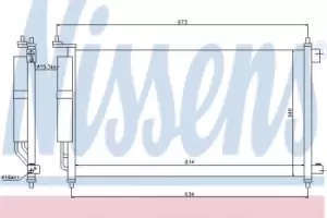 Nissens Condenser, AC air conditioning 94621