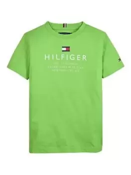 Tommy Hilfiger Boys TH Logo Short Sleeve T-Shirt - Spring Lime, Green, Size 12 Years