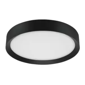 Merano - Barkerville 55cm Integrated LED Semi Flush Light Sandy Black Aluminium Matt White LED 47W 3525Lm 3000K