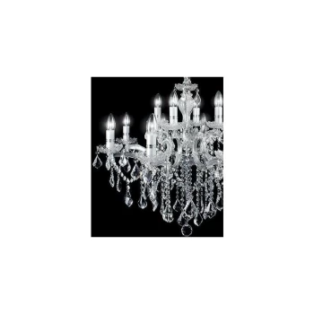 Ideal Lux Florian - 12 Light Chandelier Chrome Finish, E14