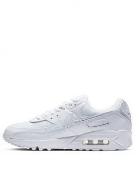 Nike Air Max 90 - White/Grey, Size 4, Women