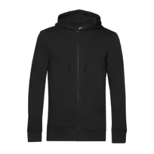 B&C Mens Organic Zipped Hoodie (L) (Black)