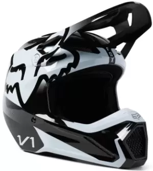 FOX V1 Leed Motocross Helmet, black-white Size M black-white, Size M