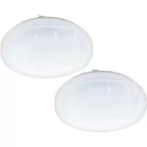 2 PACK Wall Flush Ceiling Light White Shade White With Crystal Effect LED 11.5W