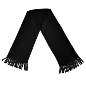 Result Adults Unisex Active Fleece Winter Tassel Scarf (One Size) (Black)