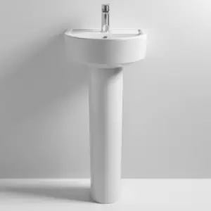 Nuie - Provost Basin and Full Pedestal 420mm Wide - 1 Tap Hole