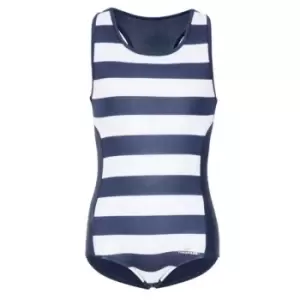 Trespass Childrens Girls Wakely Swimsuit (3/4 Years) (Navy Stripe)