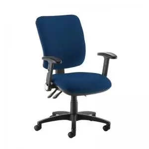 Senza high back operator chair with folding arms - Costa Blue