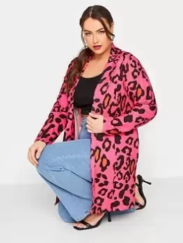 Yours Blazer Statement Leopard - Pink, Size 28, Women