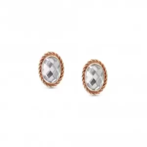 Nomination 375 Gold Zirconia Oval Rich White Earrings 027821/010