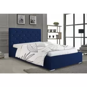 Envisage Trade - Hillary Upholstered Beds - Plush Velvet, Double Size Frame, Blue - Blue