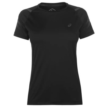 Asics Icon Short Sleeve Running T Shirt Ladies - Black