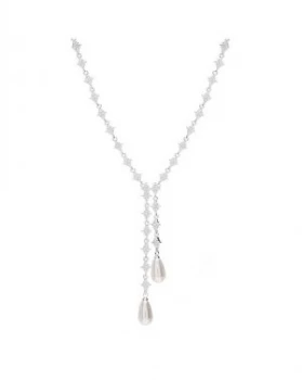 Jon Richard Silver Floral Pearl Necklace