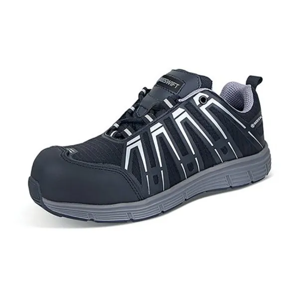 Beeswift Beeswift Non Metallic S3 Lace Up Water Resistant Trainer 1 Pair Black/Grey 13 CF2613