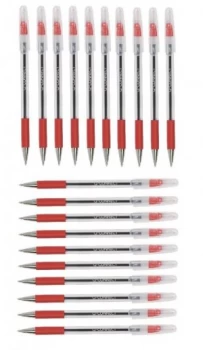 Q-Connect Medium Red Stick Ballpoint Pen (Pack of 20) KF02459