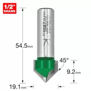 Trend CRAFTPRO Chamfer V Grovve Router Cutter 18.4mm 17mm 1/2"