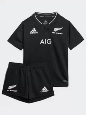 Boys, adidas All Blacks Rugby Primeblue Replica Home Mini Kit, Black, Size 2-3 Years