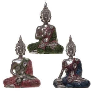 Metallic Lotus Thai Buddha Figurine (1 Random Supplied)