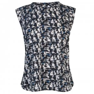 DKNY Print Flutter Top - Lagoon Multi