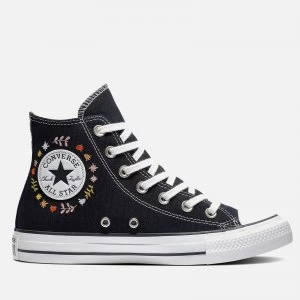 Converse Womens Chuck Taylor All Star It's Ok To Wander Hi-Top Trainers - Black/White/Black - UK 4