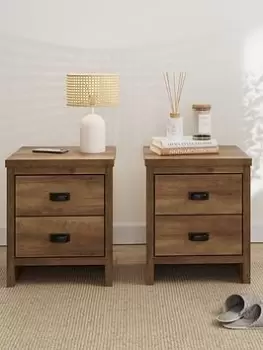 Gfw Set Of 2 Boston Bedside Chests - Oak