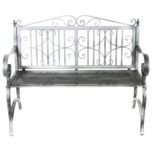 Charles Bentley Wrought Iron 2-Seater Garden Bench