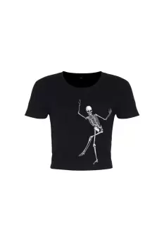 Dancing Skeleton Crop Top