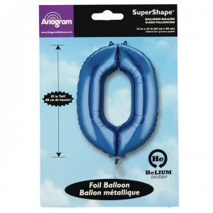 Partymor Shape 0 Foil Balloon - Blue