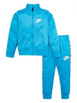 Nike Sportswear Air Toddler Boys Full Zip Hooded Tracksuit Jogger Set - Blue, Size 4-5 Years